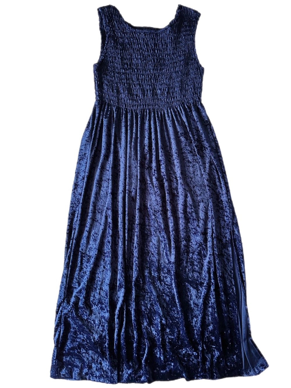 Vintage Blue Velvet Dress Size Large All That Jazz Maxi Sleeveless Whimsigoth
